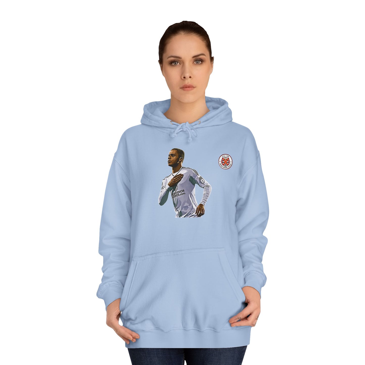 One of our own  (US customer) Unisex College Hoodie